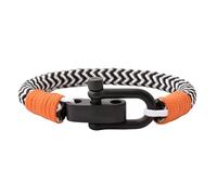 London Craftwork Elegante pulsera ajustable de cuerda de paracaídas para hombres y mujeres, 19-21 cm, color blanco y negro, 21cm, Nailon, No es una piedra preciosa