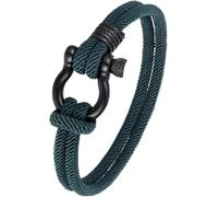 London Craftwork Elegante pulsera ajustable de paracaídas para hombre y mujer, 19-21 cm, color verde oscuro, 19cm, Nailon, No es una piedra preciosa