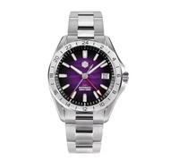 London Craftwork San Martin GMT Reloj de 39 mm de acero automático 100 M NH34 Movimiento, morado, Reloj GMT