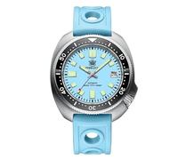 London Craftwork SD1970 Steeldive Captain Willard 6105 Reloj automático de buceo NH35, Limited Sky Blue (correa de goma), Militar