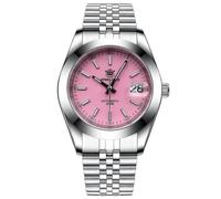 London Craftwork Steeldive SD1934 - Reloj de vestir de 39 mm, resistente al agua, Japón NH35, automático, color rosa, rosa, Reloj de vestir
