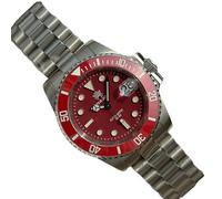 London Craftwork Steeldive SD1953 - Reloj de buceo con bisel de cerámica, 41 mm, resistente al agua, movimiento NH35, Rojo (edición limitada), Reloj de buceo