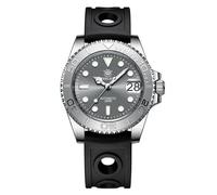 London Craftwork Steeldive SD1953 Reloj de buceo con bisel de cerámica de 41 mm, resistente al agua, movimiento NH35, Gris (Rubber Strap), Reloj de buceo
