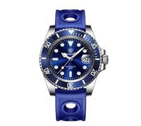 London Craftwork Steeldive SD1953 Reloj de buceo con bisel de cerámica de 41 mm, resistente al agua, movimiento NH35, Azul (Rubber Strap), Reloj de buceo