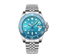 London Craftwork Steeldive SD1953 Reloj de buceo con bisel de cerámica de 41 mm, resistente al agua, movimiento NH35, Turquesa (Pulsera de Acero), Reloj de buceo