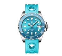 London Craftwork Steeldive SD1953 Reloj de buceo con bisel de cerámica de 41 mm, resistente al agua, movimiento NH35, Turquesa (Rubber Strap), Reloj de buceo