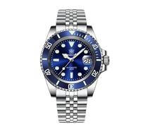 London Craftwork Steeldive SD1953 Reloj de buceo con bisel de cerámica de 41 mm, resistente al agua, movimiento NH35, Azul (Pulsera de Acero), Reloj de buceo