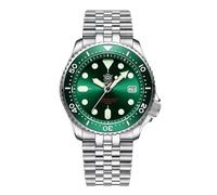 London Craftwork Steeldive SD1996 - Reloj de buceo con bisel de cerámica, 41 mm, resistente al agua, movimiento NH35, Verde (pulsera de acero), Reloj de buceo