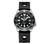 London Craftwork Steeldive SD1996 Reloj de buceo con bisel de cerámica de 41 mm, resistente al agua, movimiento NH35, Negro (Rubber Strap), Reloj de buceo