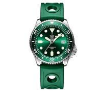 London Craftwork Steeldive SD1996 Reloj de buceo con bisel de cerámica de 41 mm, resistente al agua, movimiento NH35, Verde (Rubber Strap), Reloj de buceo