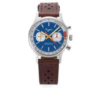 London Craftwork Sugess 1963 Reloj cronógrafo mecánico para hombre, gaviota ST19, color azul, plata, Correa