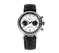 London Craftwork Sugess 1963 Reloj cronógrafo mecánico para hombre, gaviota ST19, panda negro y blanco, plata, Correa
