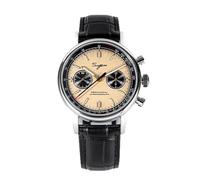 London Craftwork Sugess 1963 Reloj cronógrafo mecánico para hombre, gaviota ST19 Peach Panda, plata, Correa