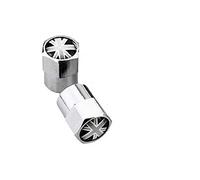 London Craftwork Tapones de tubo interior de aluminio para válvula BROMPTON en negro Union Jack (par)