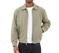 London Fog Chaqueta de Golf Forrada de Malla Ligera con Cremallera Frontal algodón, Cemento, M para Hombre