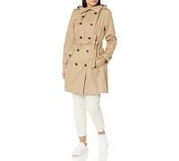 LONDON FOG Gabardina doble botonadura para mujer, Br Khaki, XL
