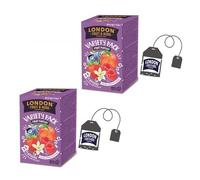 LONDON FRUIT & HERB COMPANY London Fruit® | Infusiones en 4 Sabores Diferentes | Arándano, fresa, vainilla, melocotón, té de hierbas de frambuesa | Infusiones sin cafeína - 40 sobres (80 Gr)