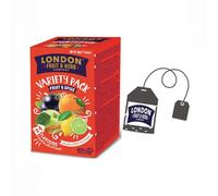 LONDON FRUIT & HERB COMPANY London Fruit® | Surtido de infusiones de frutas | 5 Manzana Canela, 5 Grosella Negra, 5 Especias de Naranja, 5 Lima Limón - 20 Filtros | Infusiones de hierbas sin cafeína