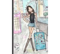 London Girl Lined Notebook: Fashion Illustration & travel Journal: Hand-Drawn Scandi Style Watercolor Notebook by Helaprez