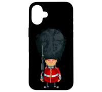 London Guard Outfit, Funny Cute London Queen Guard Cartoon Carcasa para iPhone 16 Plus