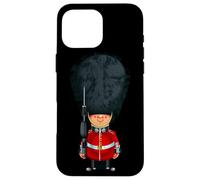 London Guard Outfit, Funny Cute London Queen Guard Cartoon Carcasa para iPhone 16 Pro MAX