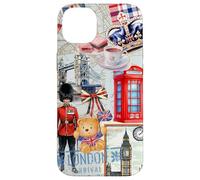 London Icons Collage with Guard, Phone Booth & Big Ben Carcasa para iPhone 14 Plus
