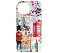 London Icons Collage with Guard, Phone Booth & Big Ben Carcasa para iPhone 15