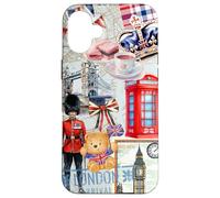 London Icons Collage with Guard, Phone Booth & Big Ben Carcasa para iPhone 16 Plus
