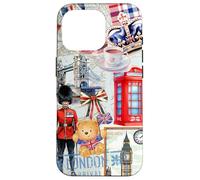 London Icons Collage with Guard, Phone Booth & Big Ben Carcasa para iPhone 16 Pro