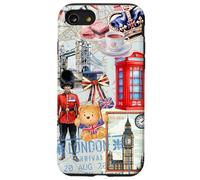 London Icons Collage with Guard, Phone Booth & Big Ben Carcasa para iPhone SE (2020) / 7/8
