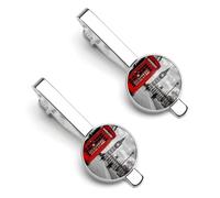 London - Juego de 2 clips de corbata clásicos para cabina telefónica y Big Ben para hombre, paquete de 2 clips de cierre, regalos para aniversario y negocios, 5.5x2.2cm, poliuretano