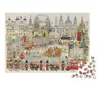 London Landmarks Ilustración Puzzle Imposible,desafío for Adults Interesante Entretenimiento Creativo 1000 Piezas Obra De Arte De Juego De para Adultos Y Niños A Partir De 12 Años 70x50cm/1000pcs