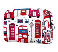 London Love UK - Neceser de viaje para mujer, bolsa organizadora de maquillaje grande con cremallera, multicolor, 18.5x7.5x13cm/7.3x3x5.1in, Neceser