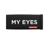 LONDON MOLE® Bolsa de gafas | Diseño audaz del lema MIS OJOS | Funda compacta blanda con cierre de muelle para gafas de lectura, bloqueadores de luz azul y gafas de sol