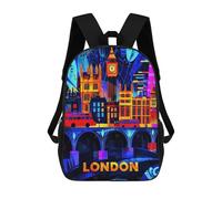 London Neon Nights - Vibrant Cityscape Art Mochila, Mochila Escolar Impresa En 3D, Bolsa Para El Almuerzo Escolar, Mochila De Viaje, Mochila Para Amigos, Mochila Escolar Para Niñas Y Niños 17inch