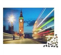 London Night Jigsaw Puzzles for Personas Mayores 1000 Piezas Reciclable Paper Light Trails Jigsaw Puzzle for Adultos Accesorio para Juego Familiar Interesante Accesorio para Juego de Fiesta for H...