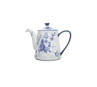 London Pottery Juego de té de porcelana para la tarde, tazas y platillo, con tetera, azucarera, tarro de leche, soporte de postre para bodas, fiestas (tetera de rosa azul con infusor de acero