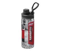 London Red Telephone Booth (1) Botella de agua deportiva estampada con asa, adecuada para senderismo al aire libre, entrenamiento de fitness y viajes diarios.
