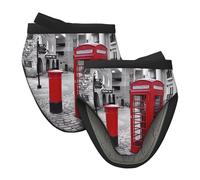 London Red Telephone Booth (1) Mini guantes de silicona para horno, resistentes al calor, ideales para hornear, cocinar, asar y acampar, talla única