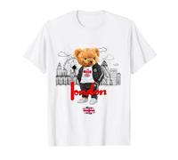 London Royal Teddy Bear Bad Boy Ilustración Gráfico Anime Camiseta gráfica económica, Hombre, Blanco, XL