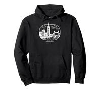 London Skyline Cut - Big Ben & Tower Bridge Vintage Style Sudadera con Capucha