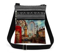 London Souvenir - Bolso bandolera para mujer con diseño de Big Ben y cabina telefónica, correa ajustable, con varios compartimentos, regalo de Londres