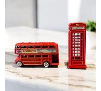 London Souvenir - Juego de sacapuntas de 4 piezas con Big Ben, autobús rojo de dos pisos, cabina telefónica y buzón, suministros escolares decorativos de escritorio (2)