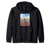 London Stories with Classic Teddy Bear in London Cityscape Sudadera con Capucha