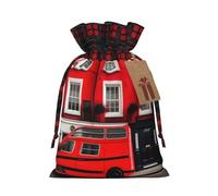 London Street - 1 bolsa de Navidad con cordón de 4.7 x 6.9 pulgadas, bolsa robusta para regalos y artículos esenciales de uso diario