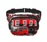 London Street - Riñonera con cremallera y correa ajustable para correr, ciclismo, Black, Talla única