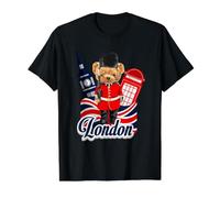London Teddy Bear Queen Guard Illustration Graphic Anime Camiseta gráfica económica, Hombre, Negro, S