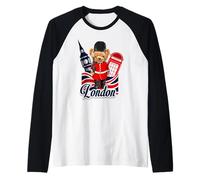 London Teddy Bear Queen Guard Illustration Graphic Anime Camiseta Manga Raglan