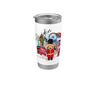 London Teddy Bear Queen Guard Ilustración Gráfico Anime Vaso térmico de acero inoxidable de doble pared