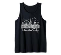 London tee Shirts, I Love London, London Skyline Landmarks Camiseta sin Mangas
